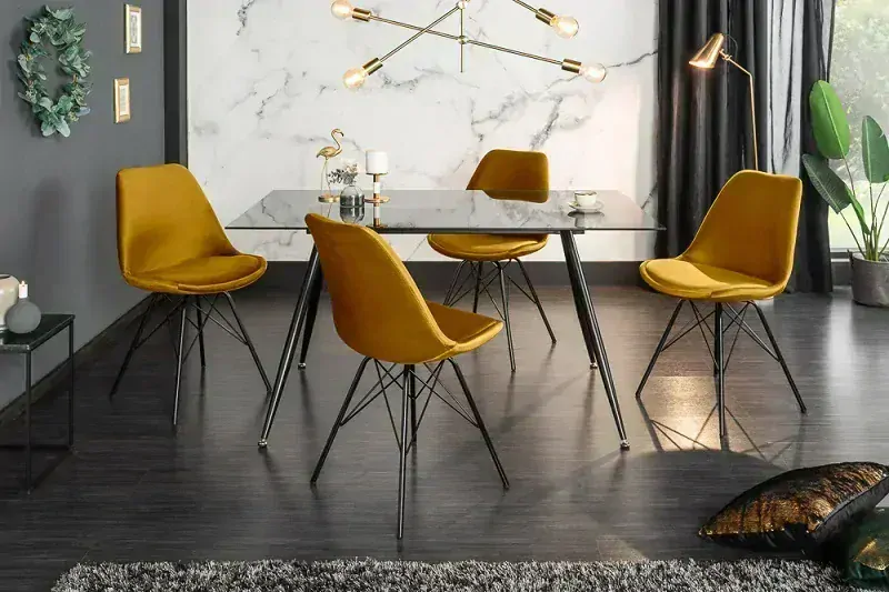Židle SCENER RETRO DARK MUSTARD