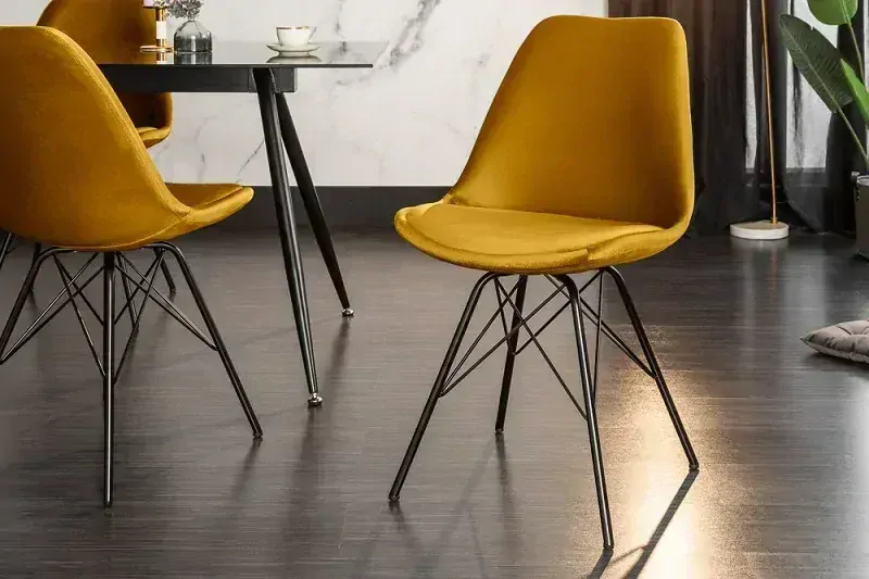 Židle SCENER RETRO DARK MUSTARD