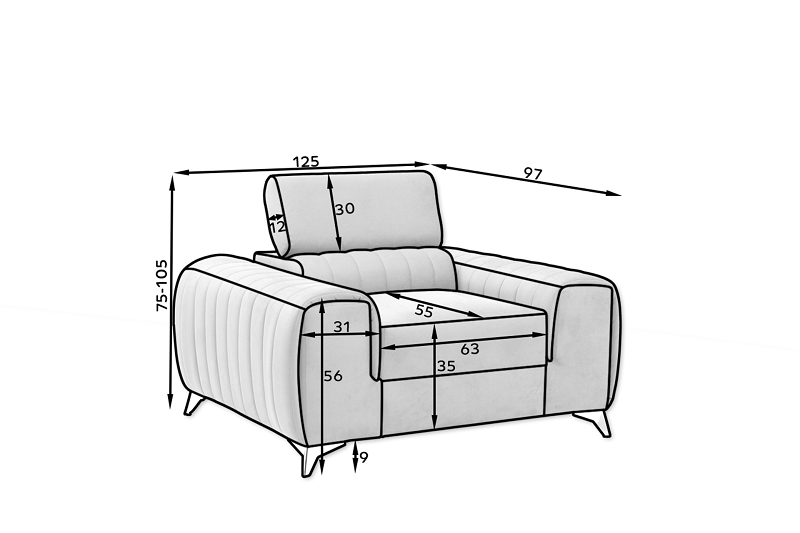 Křeslo LAURENCE DARK BLUE III.