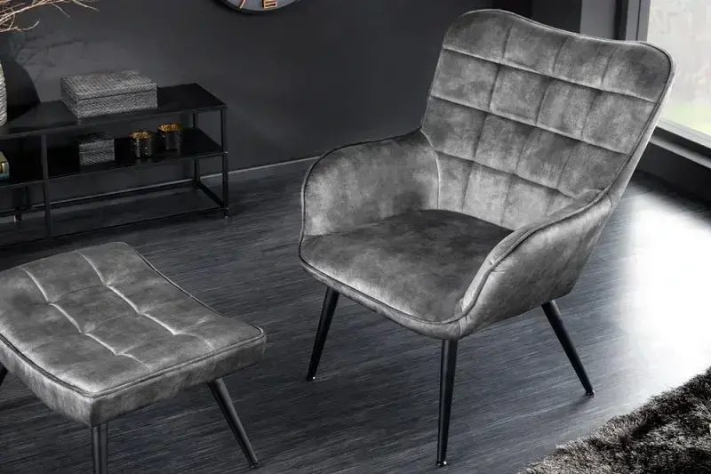 Křeslo SCANDINAVIA SAMT GRAY