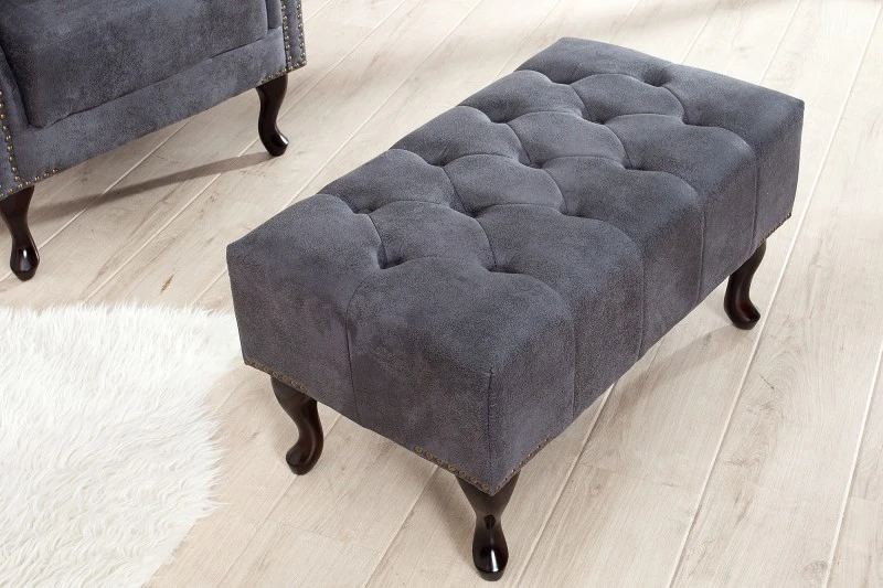 Taburet CHESTERFIELD STOOL GREY