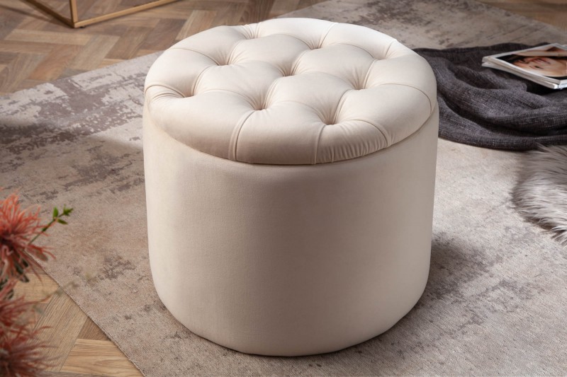 Taburet BAROCK ROUND BEIGE