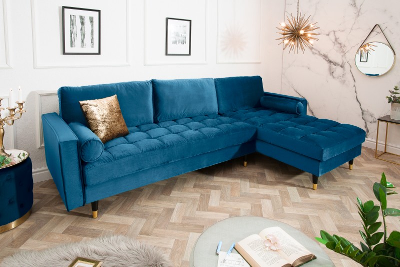 Rohová sedačka VELVET CORNER BLUE