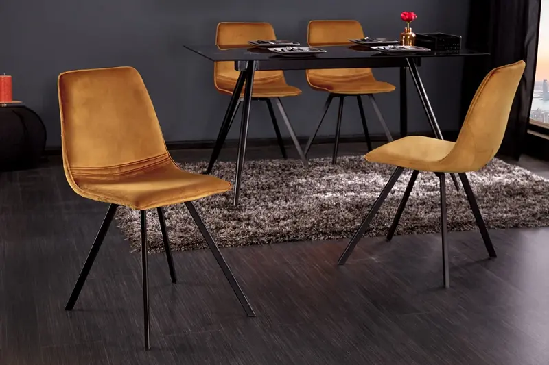 Židle AMBER SAMT MUSTARD