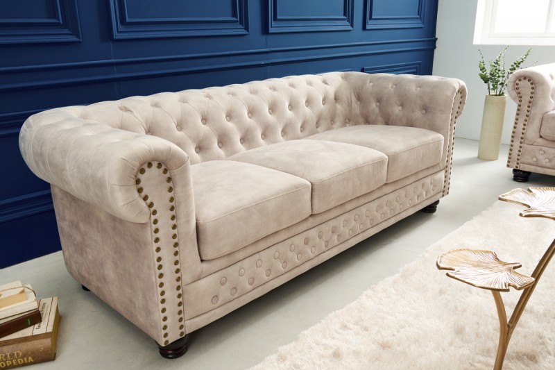 Sedačka CHESTERFIELD 3 CHAMPAGNE
