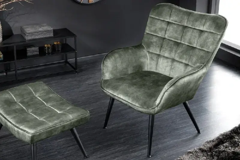 Křeslo SCANDINAVIA SAMT DARK GREEN