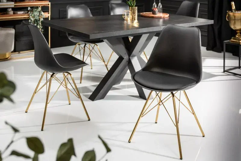 Židle SCENER RETRO GOLD BLACK