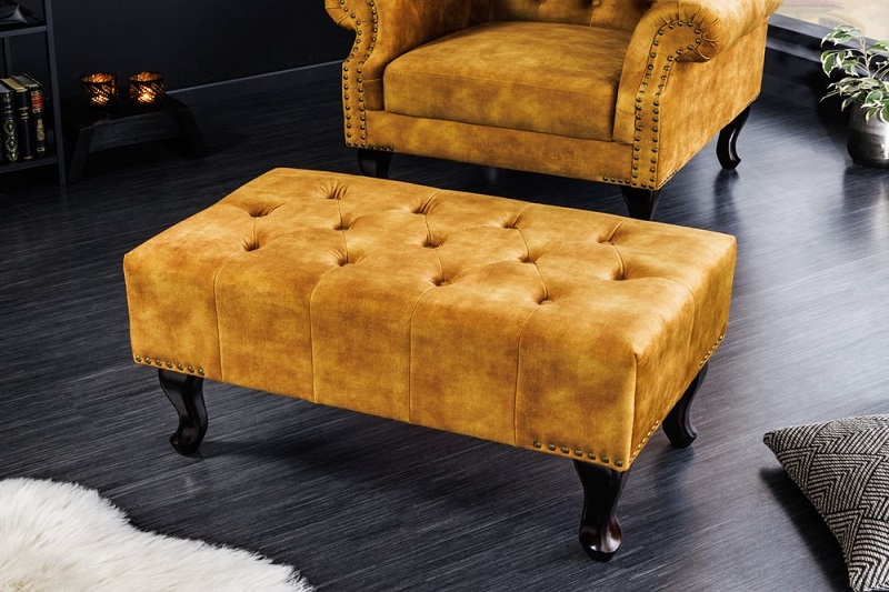 Taburet CHESTERFIELD STOOL MUSTARD