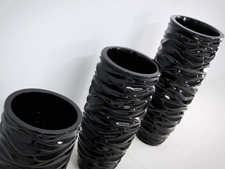 Květináč WAVES BLACK 76