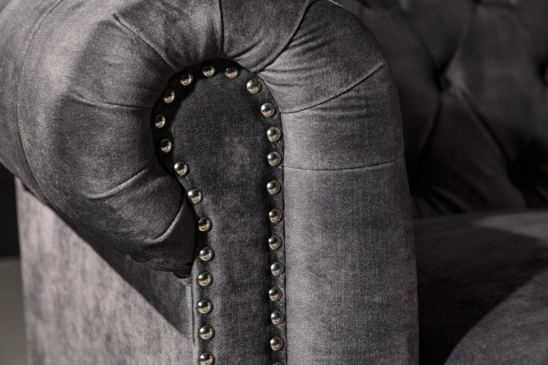 Sedačka CHESTERFIELD SAMT DARK GRAY