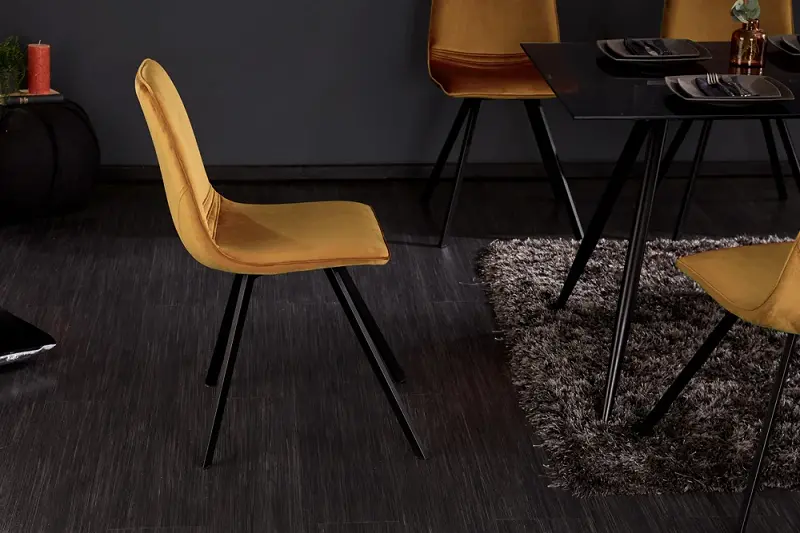 Židle AMBER SAMT MUSTARD