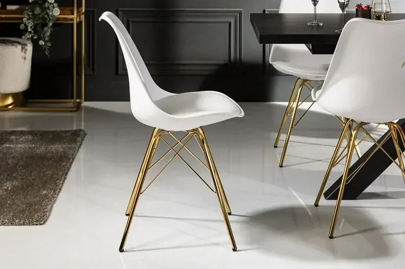 Židle SCENER RETRO GOLD WHITE
