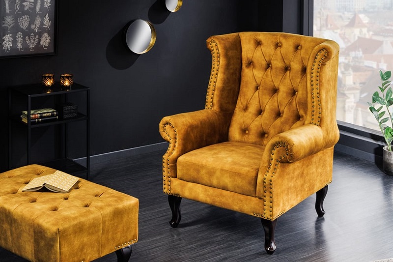 Křeslo CHESTERFIELD OLD MUSTARD