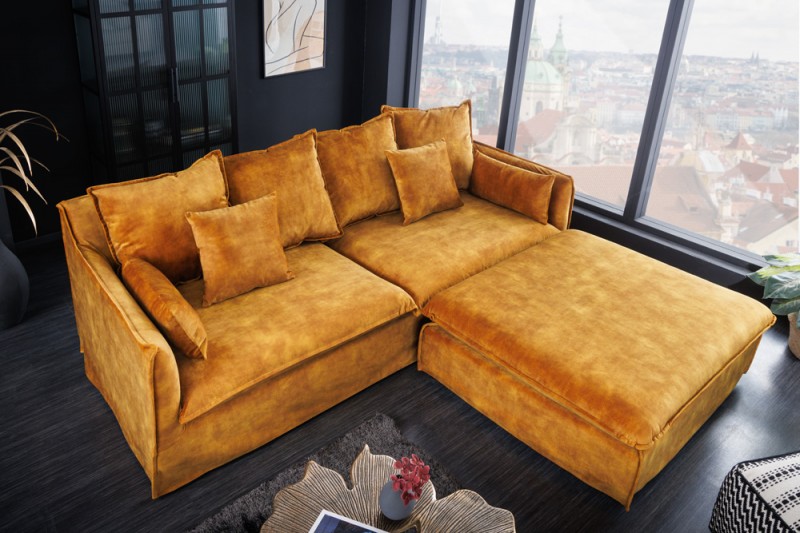 Taburet CLOUD SAMT MUSTARD