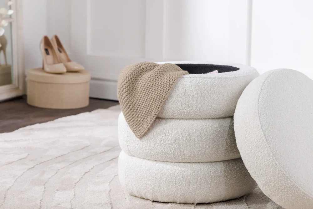 Taburet Vogue Boucle Creme Small