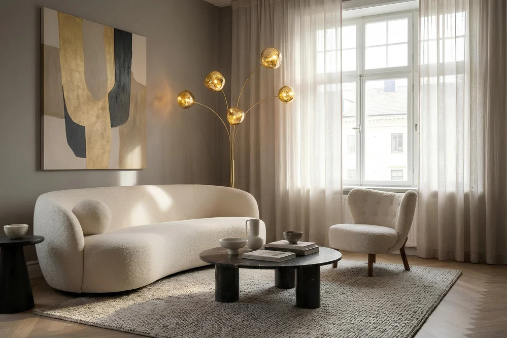 Stojací lampa Liquid Diamond Gold