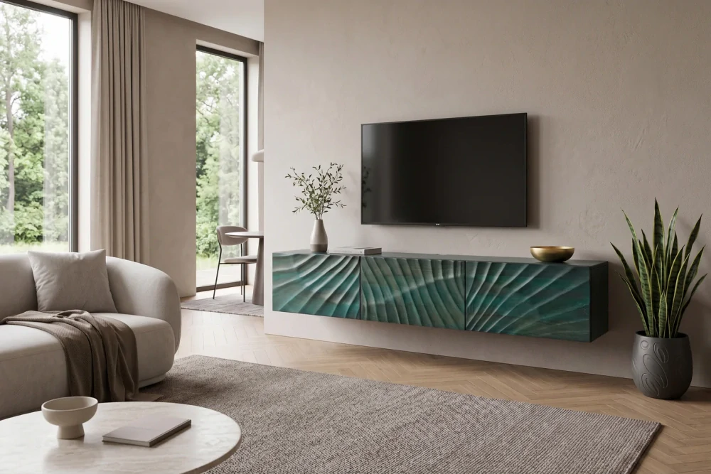 TV stolek Scorpion Turquoise Wall