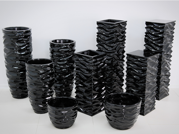 Květináč WAVES BLACK 76