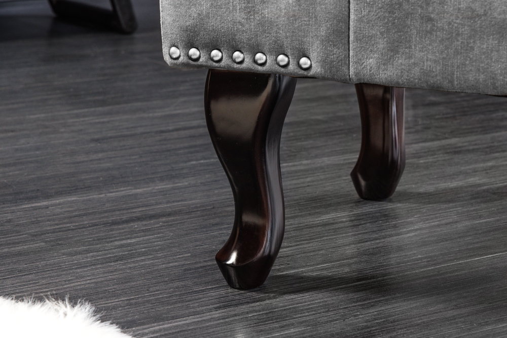 Taburet Chesterfield Stool Vintage Gray