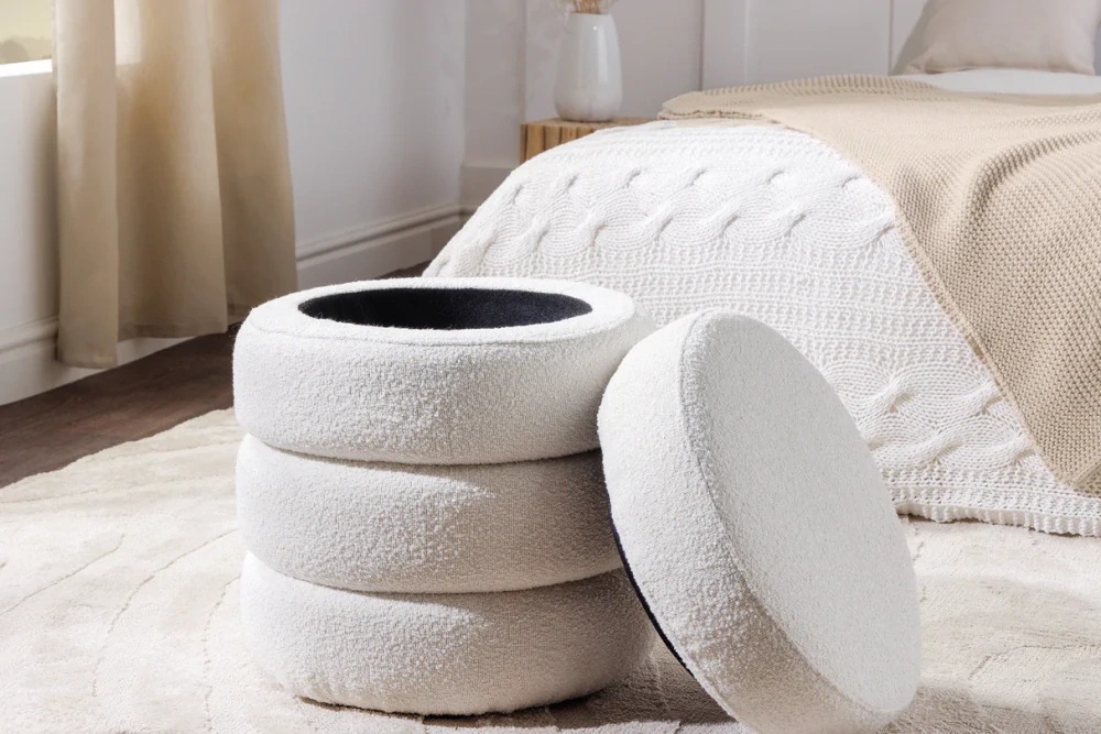 Taburet Vogue Boucle Creme Small