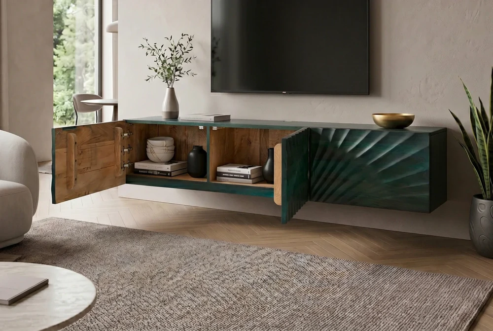 TV stolek Scorpion Turquoise Wall