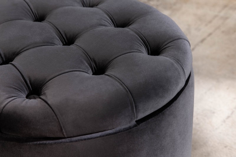 Taburet BAROCK ROUND BLACK
