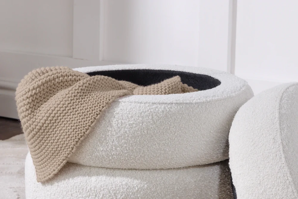 Taburet Vogue Boucle Creme Small