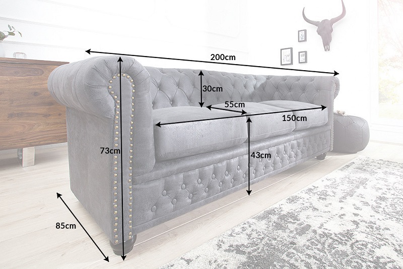 Sedačka CHESTERFIELD 3 GREY