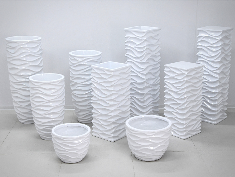 Květináč WAVES WHITE 60