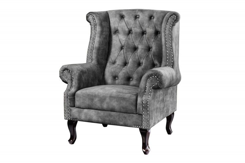 Křeslo Chesterfield Old Vintage Gray