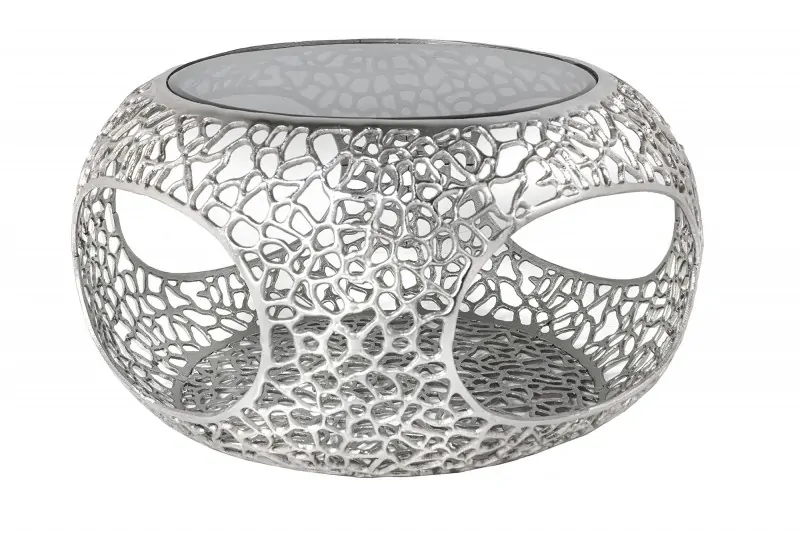 Konferenční stolek Leafnet Silver Glass