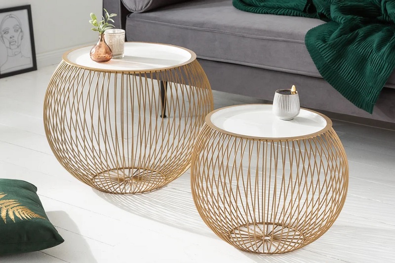 Stolek STORAGE II GOLD WHITE 41