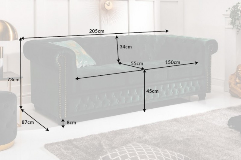Sedačka CHESTERFIELD SAMT GREEN