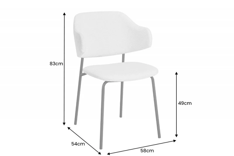 Židle TEDDY BOUCLE WHITE