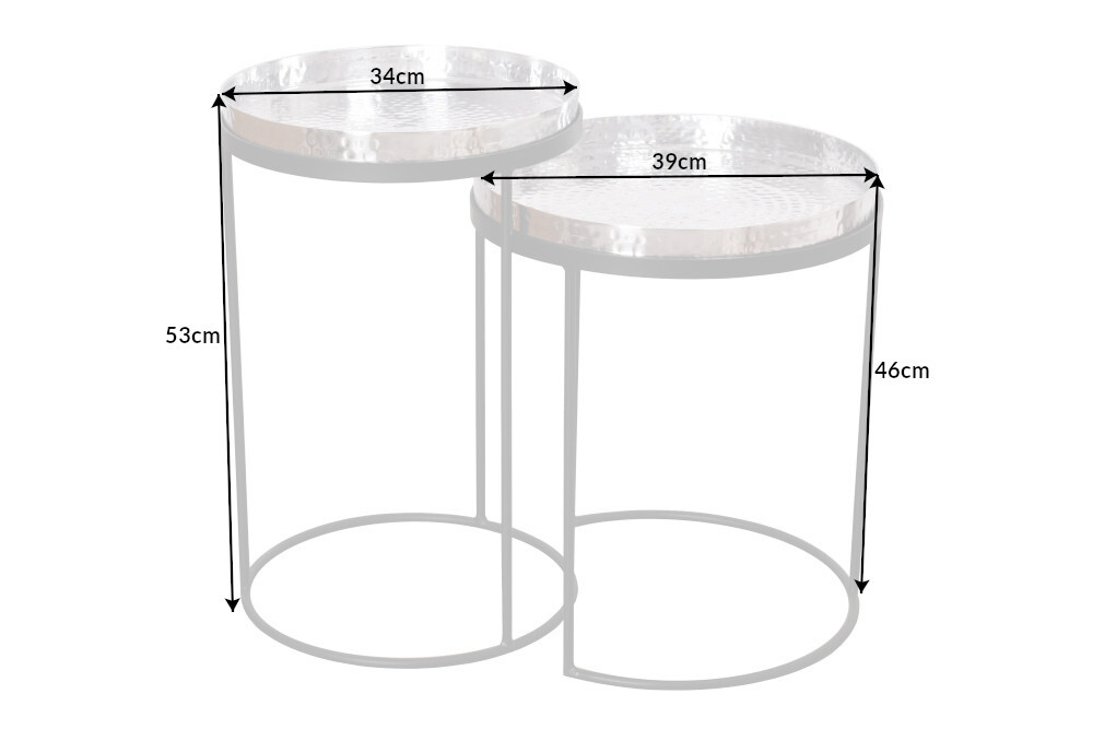 Sada stolků ORIENT SILVER II