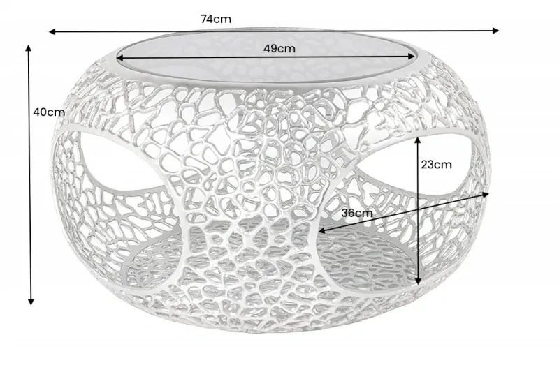Konferenční stolek Leafnet Silver Glass