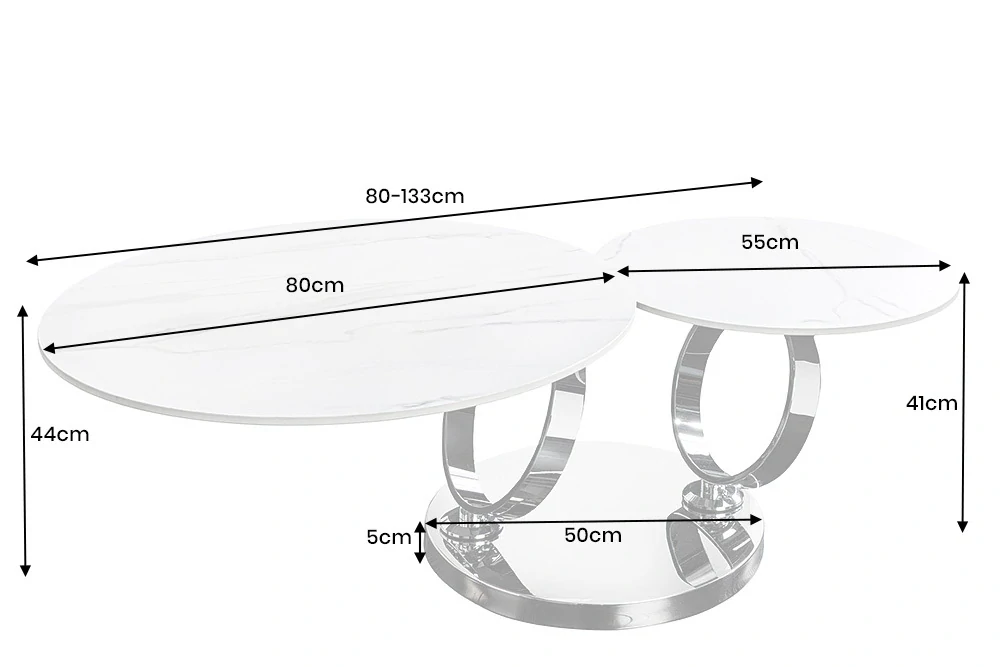Konferenční stolek Dance Rings White