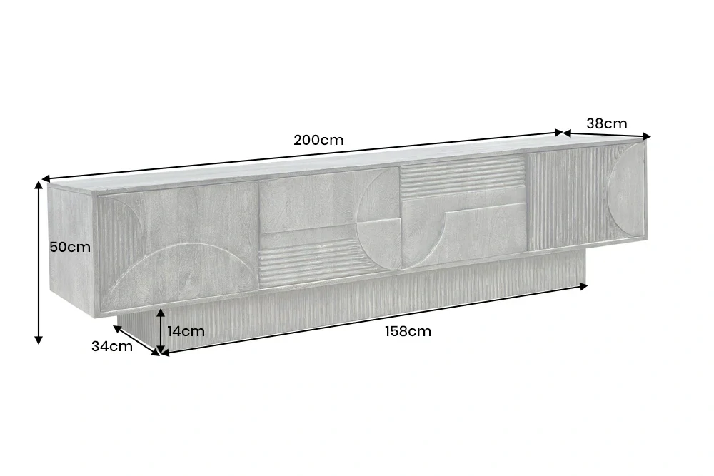 TV stolek Art Deco Grey