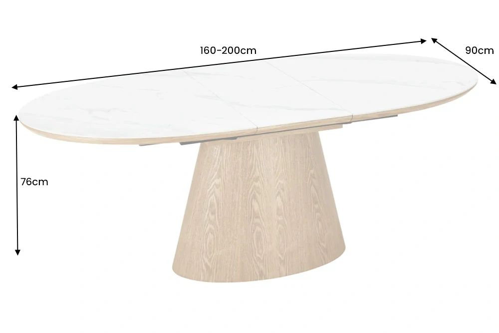 Jídelní stůl Unique Oak Ceramic White