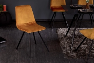 Židle AMBER SAMT MUSTARD