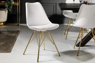 Židle SCENER RETRO GOLD WHITE