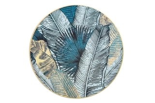 Obraz TYRKYS LEAVES ROUND 90