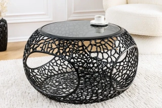Konferenční stolek Leafnet Black Glass